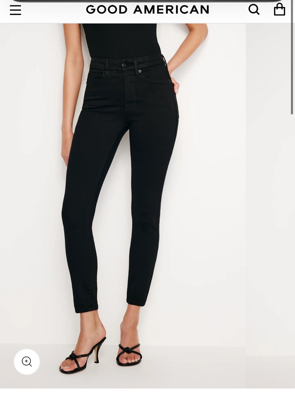 Good American Black High-Rise Skinny Jeans